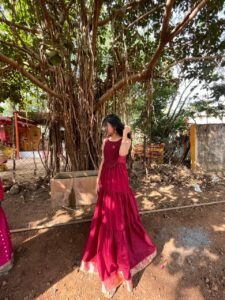 Tiered Gown Made From Saree